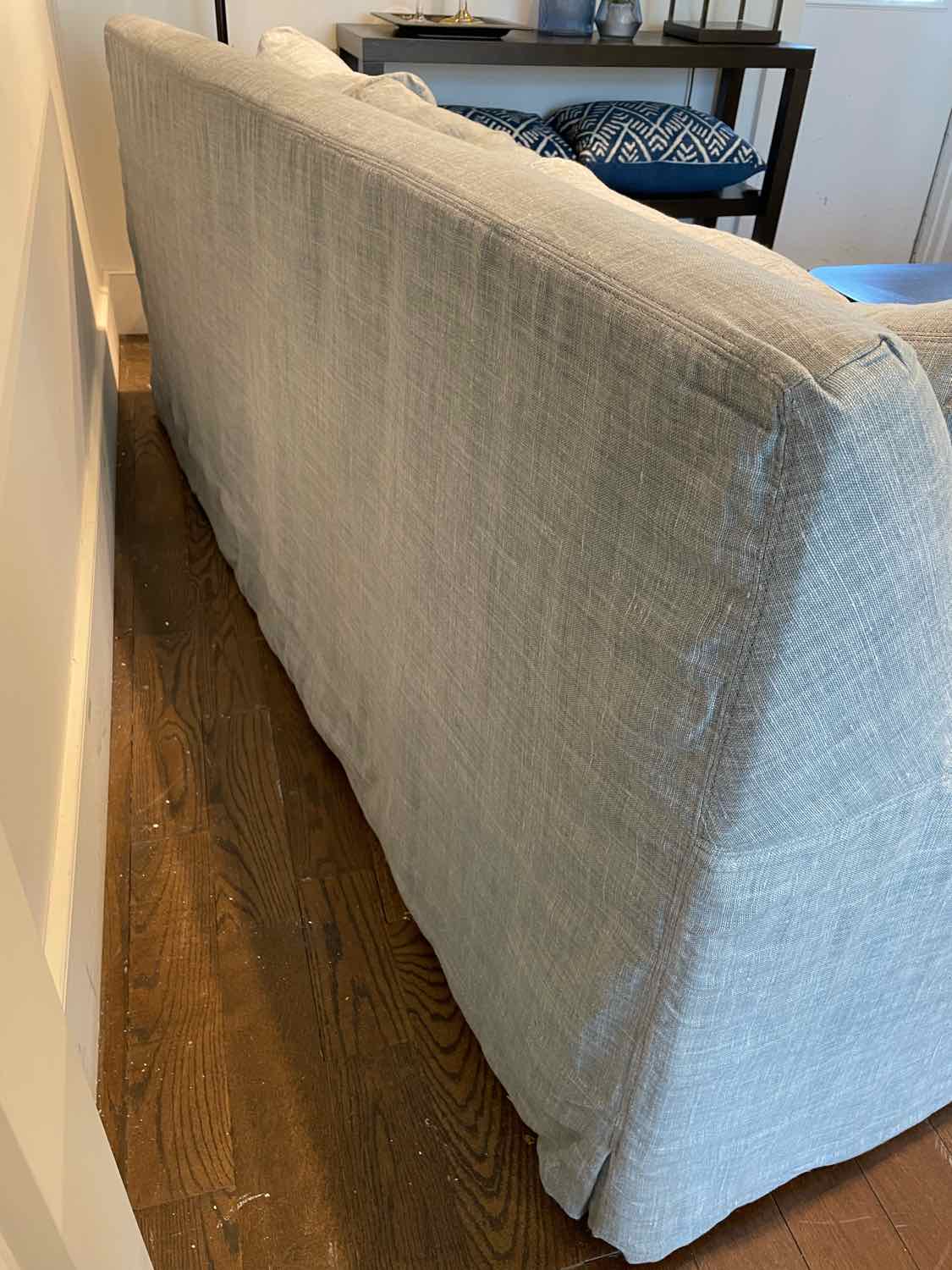 Light Blue Linen Queen Sleeper Sofa by Lee Industries
