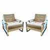 PAIR of Gray Velvet & Chrome Milo Baughman Chairs