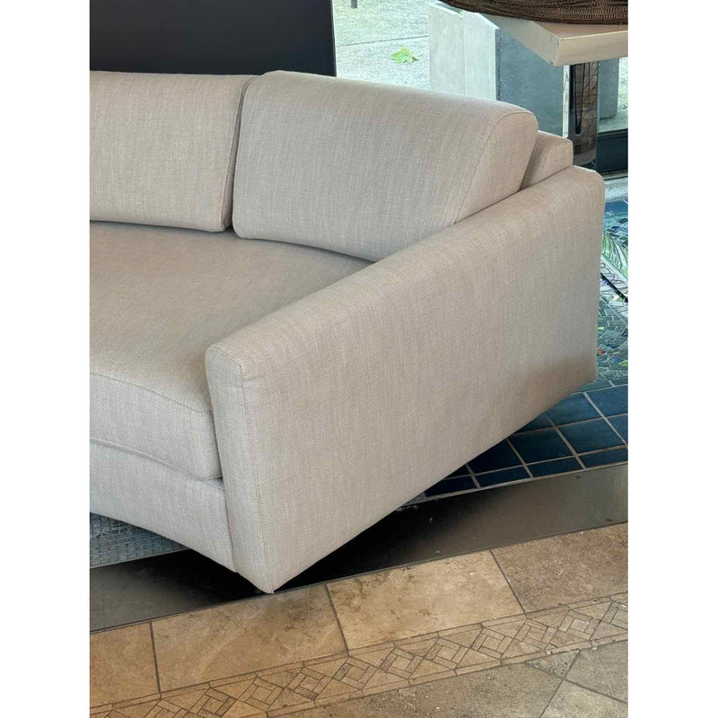 RH 2-Pc Semi Circular Sofa in Dove Linen 133.5"Wx36"Dx23"H