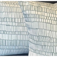 Pair of Custom Sage Over White Linen Lumbar Pillows