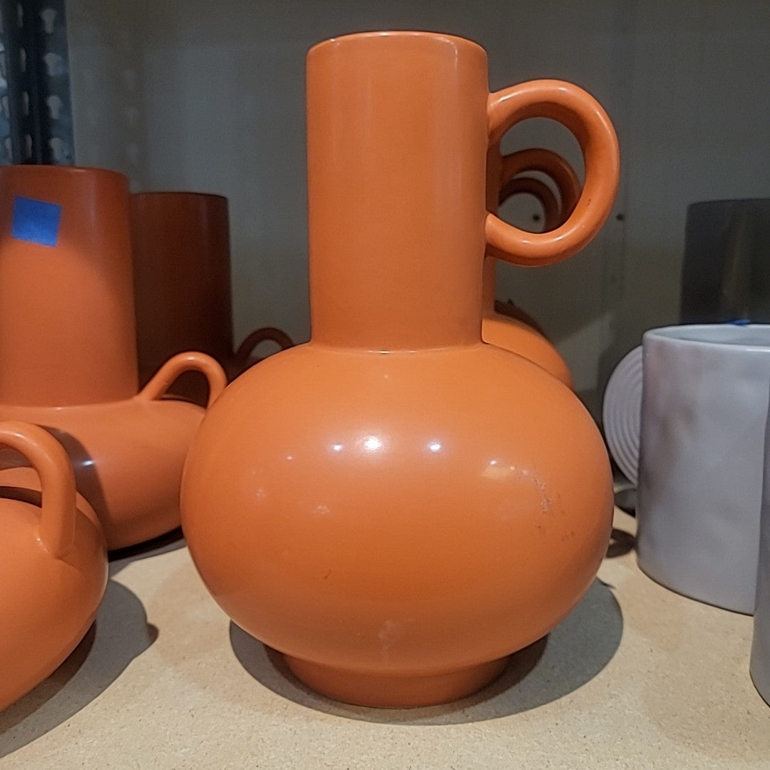 Matte Vermilion Ceramic Jug w/ 1 Handle