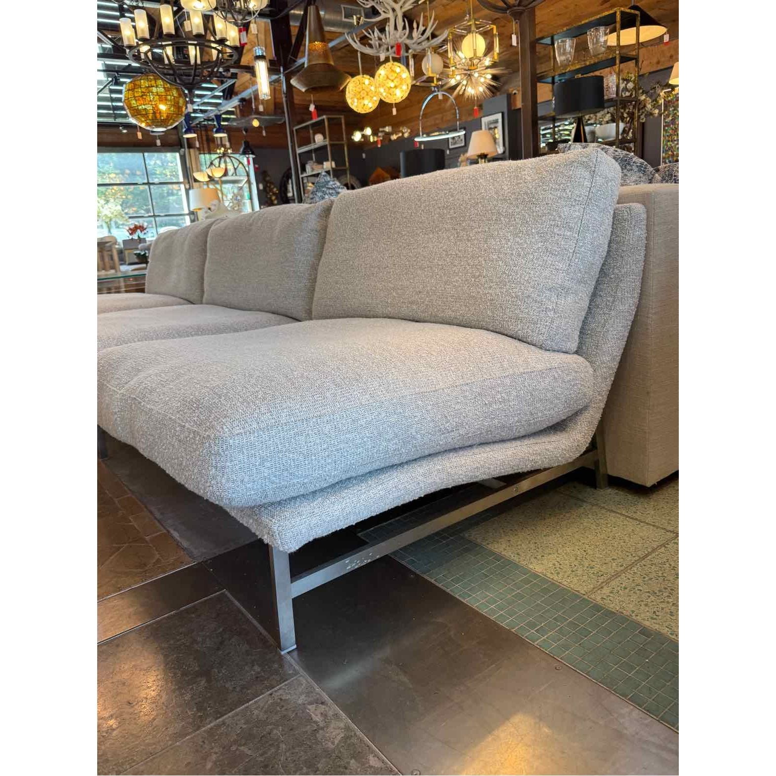 Custom Reupholstered Armless Gray Lissoni Sofa by Fritz Hansen