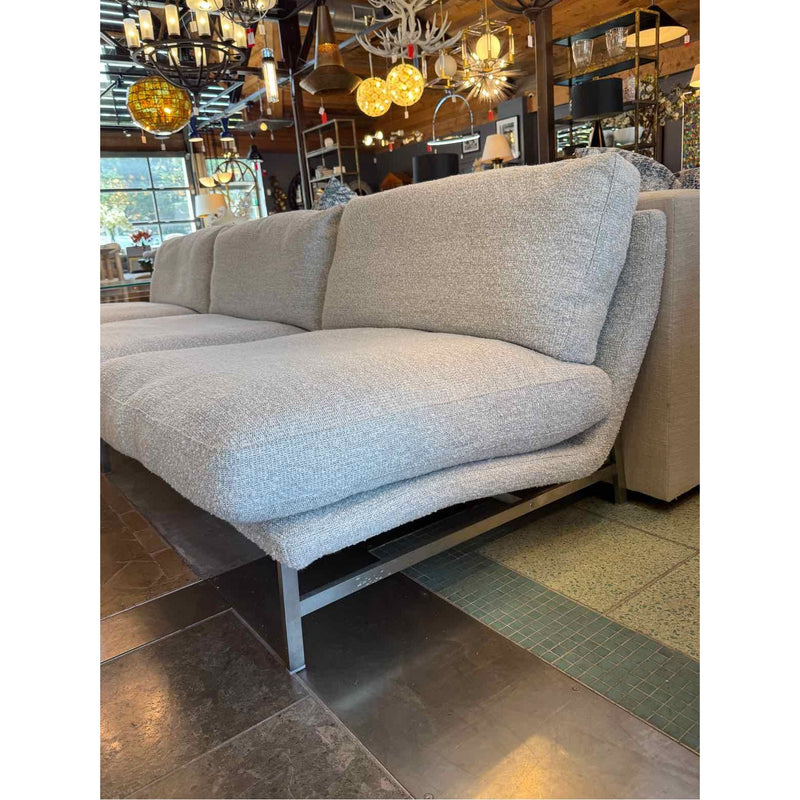 Custom Reupholstered Armless Gray Lissoni Sofa by Fritz Hansen
