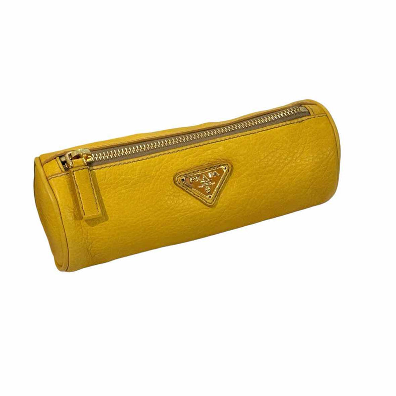 Prada Leather Yellow Make Up Purse