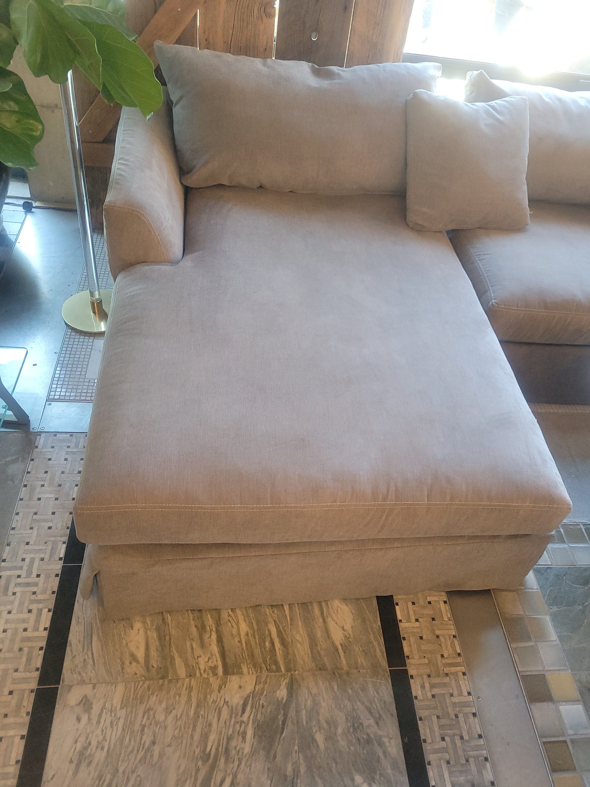 11-ft Martha's Vineyard Gray Slipcover Chaise Sofa by Cobble Hill for ABC