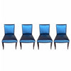 Set of 4 Dakota Jackson Navy Blue Leather Dining Chairs 22"L x 22"W x 35"H
