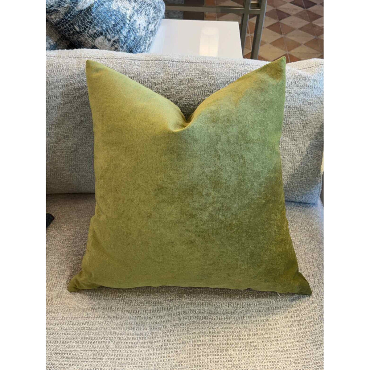 PAIR of Custom Moss Green Velvet Pillows