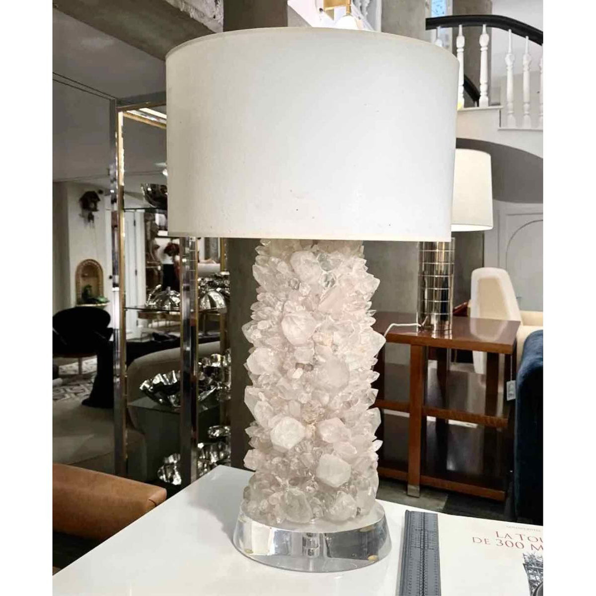 Quartz Crystal Table Lamp w/ Acrylic Base