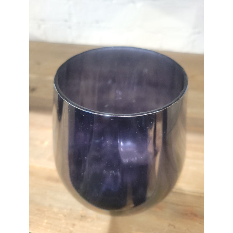 Short Indigo Glass Vase