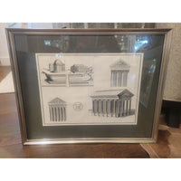 PAIR of French Temple Engravings by Bernard de Montfaucon (AS IS)