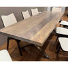 Wood Veneer Dining Table w/ Steel Y Legs