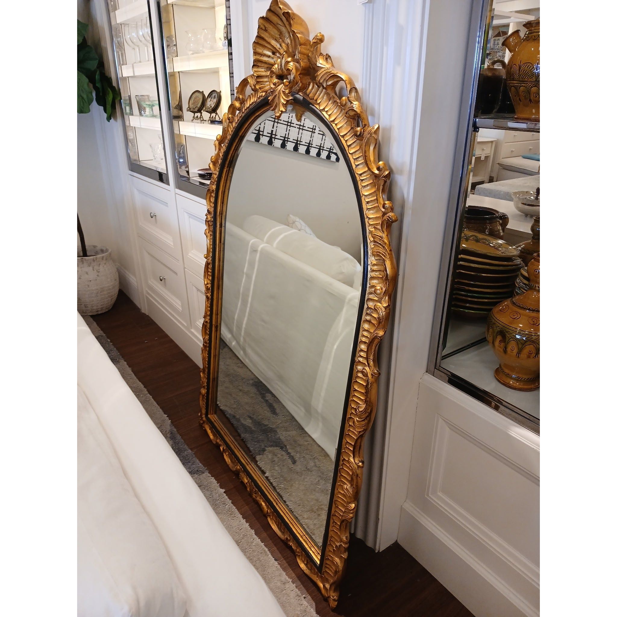 'Dauphine' Carved & Gilded Shell Topped Mirror by Harrison & Gil
