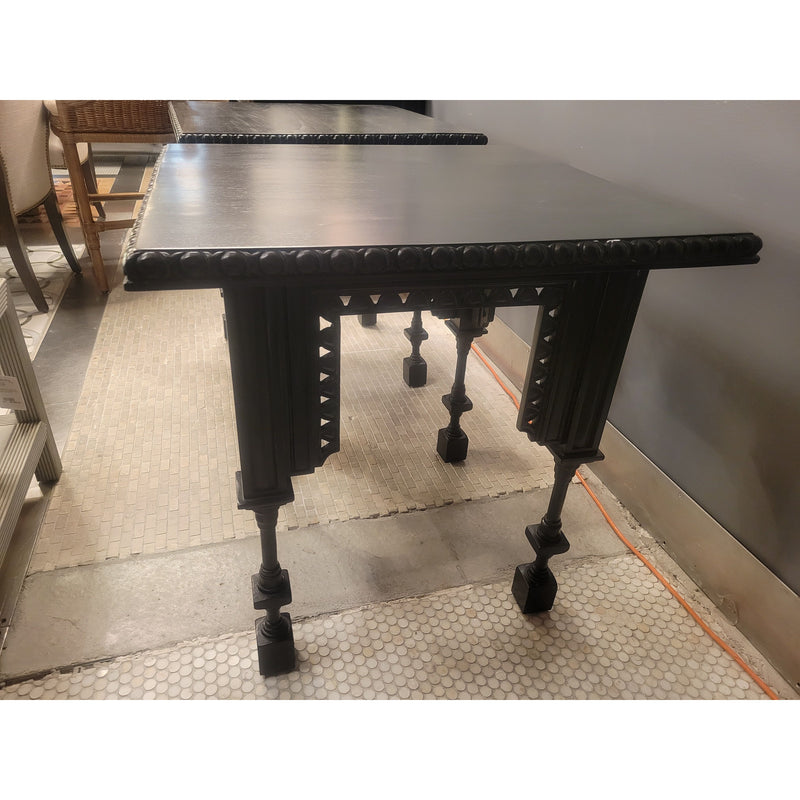 Black Wood Gothic Revival Square Table by Noir