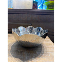 Flower Hammered Bowl, 7.5"Dx4"H