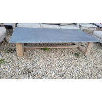 Rectangular Stone Top Teak Coffee Table by Manutti