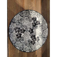 12-Pc Black & White Porcelain Tea Set