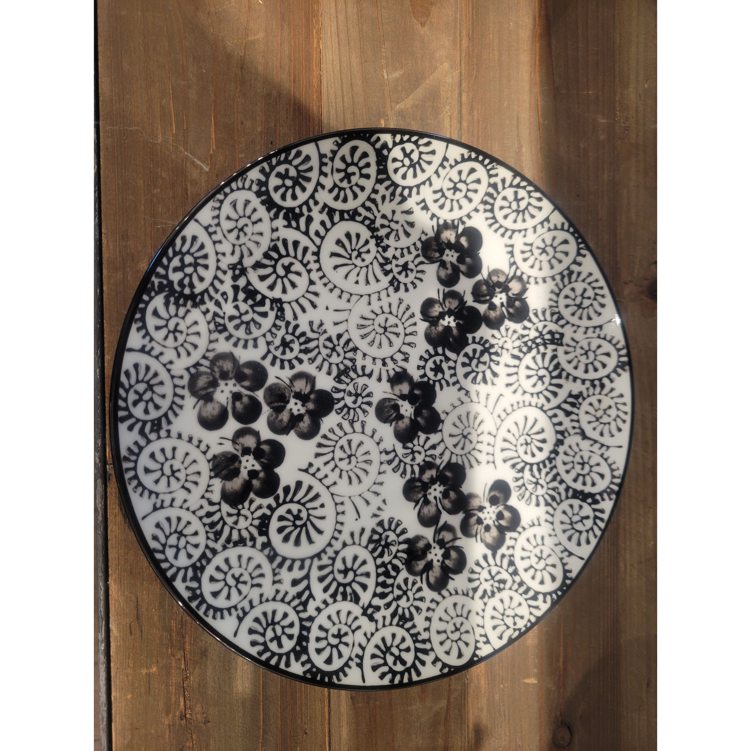 12-Pc Black & White Porcelain Tea Set