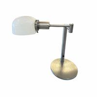 Mid-Century Brushed Metal Gooseneck Table Lamp