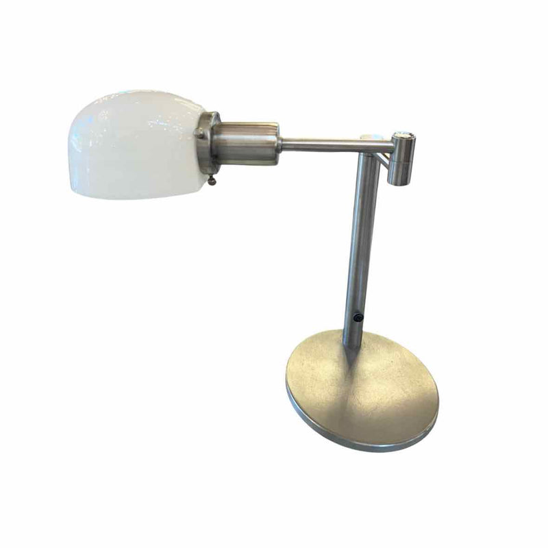 Mid-Century Brushed Metal Gooseneck Table Lamp