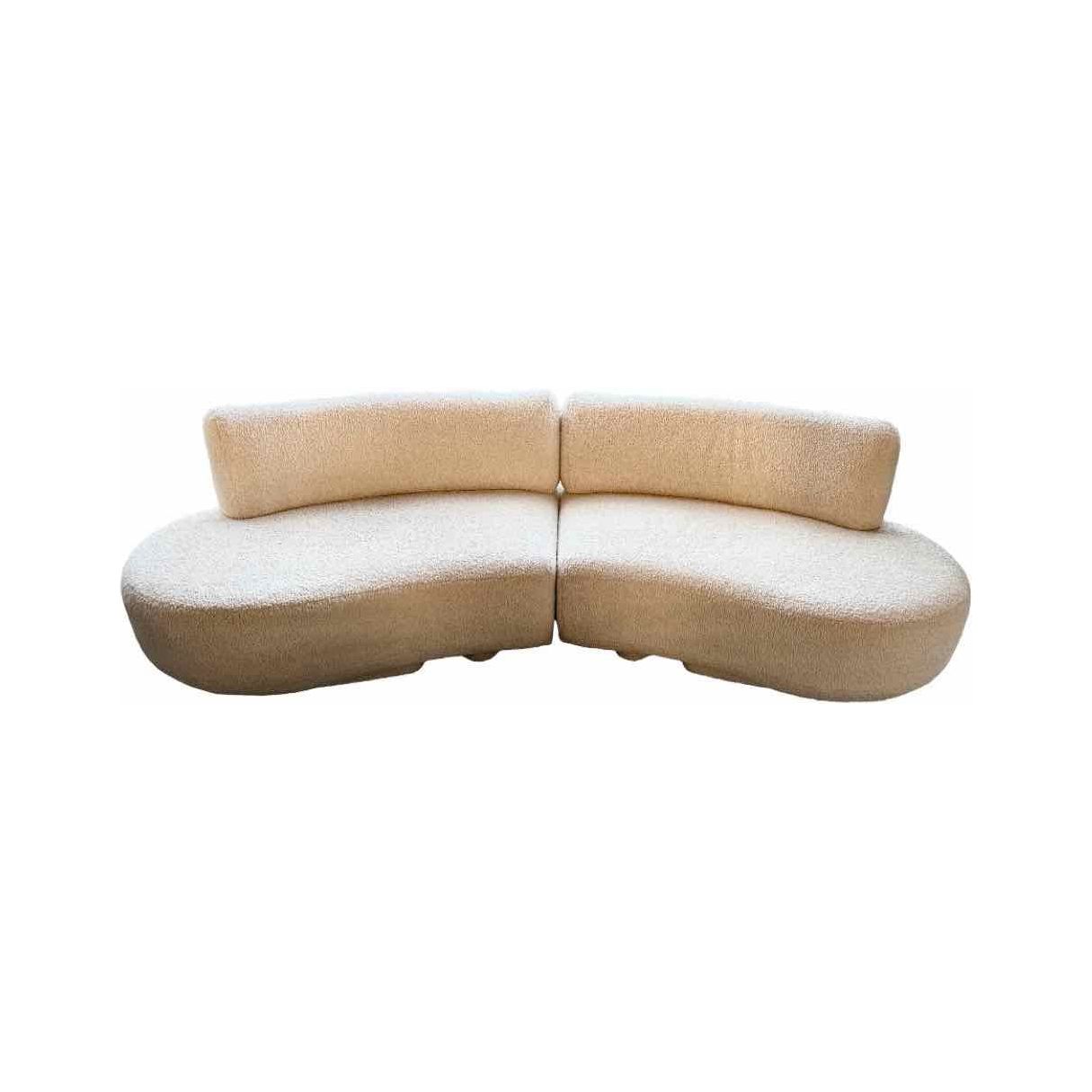 Interlude Home 2-Pc Nuage Wide Off White Bucle Sectional Sofa