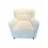 Ivory Shearling Armchair w/ Maple Legs