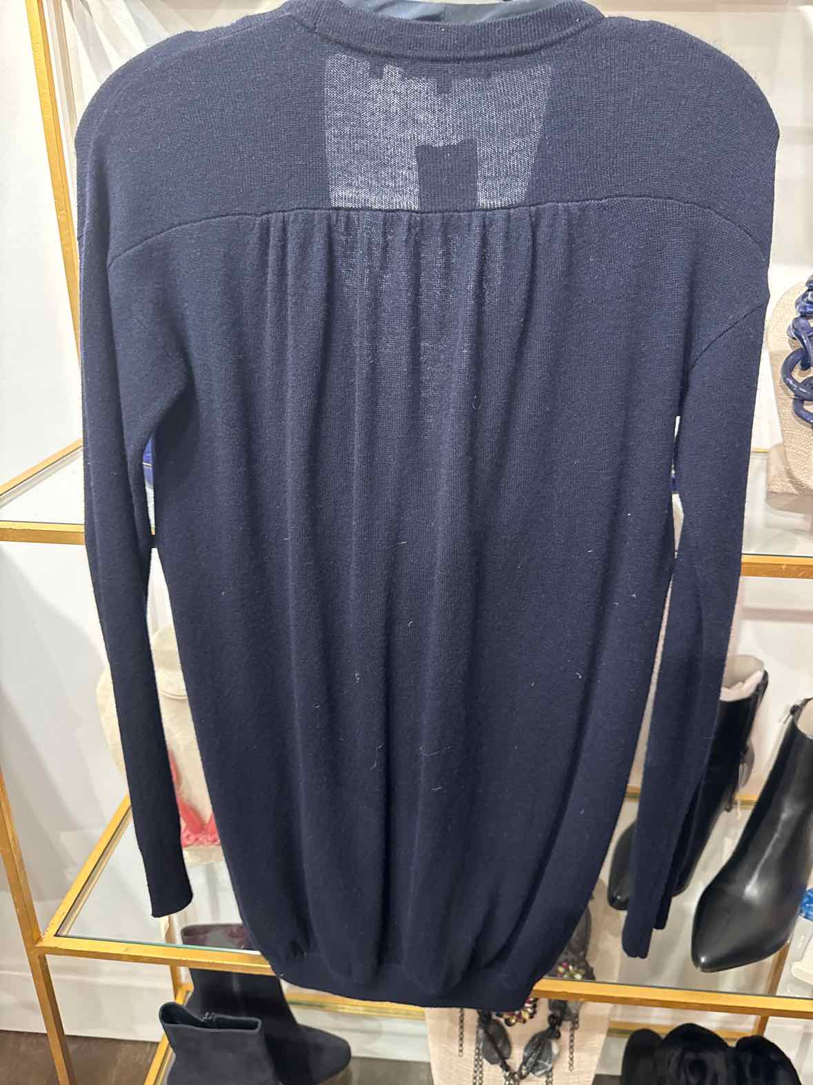 Women's Vince Size S Navy Hooks Sleave Cashmere Sweater