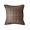 Plaid Tartan Wool & Leather Trim Pillow w/ Goose Feather Insert by Ralph Lauren