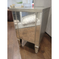 PAIR of Antiqued Mirror Glass Nightstands