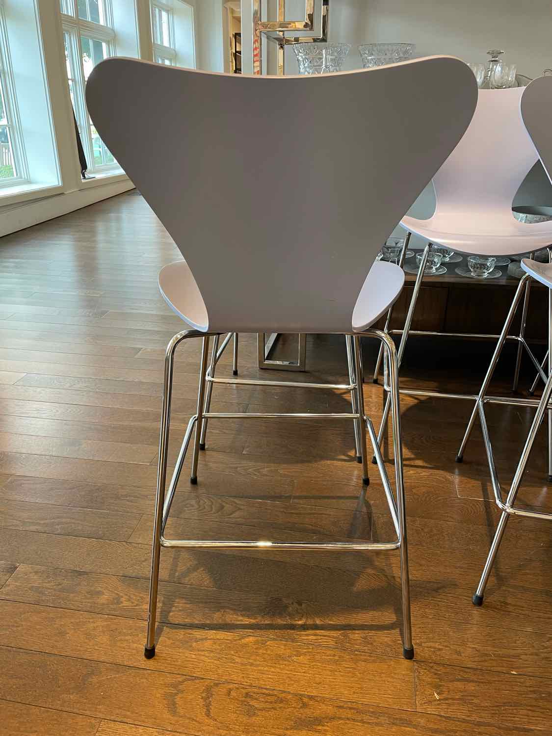 PAIR of Lavender Counter Stools by Fritz Hansen
