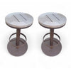 PAIR of Peninsula Teak & Aluminum Swivel Stools by Sutherland