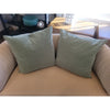 PAIR of Custom Pale Green Velvet Square Pillows