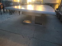 14.5' Concrete Slab Dining Table w/ Metal Base (AS IS)