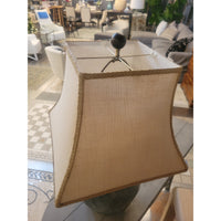 Blue Ceramic Water Pot Table Lamp w/ Shade