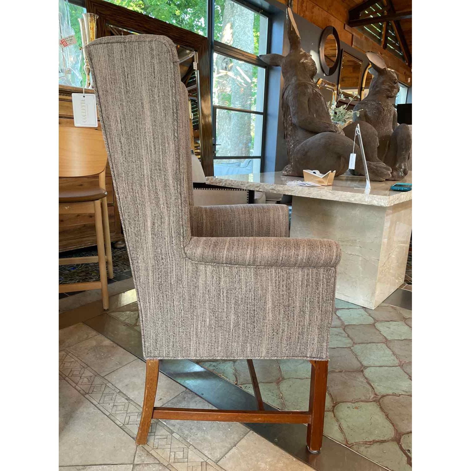 Custom Upholstered Vintage Gray Cashmere Armchair Attrib. to Hickory