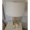 PAIR of Silver Mercury Wavy Table Lamps by Robert Abbey
