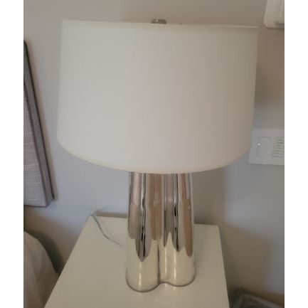 PAIR of Silver Mercury Wavy Table Lamps by Robert Abbey