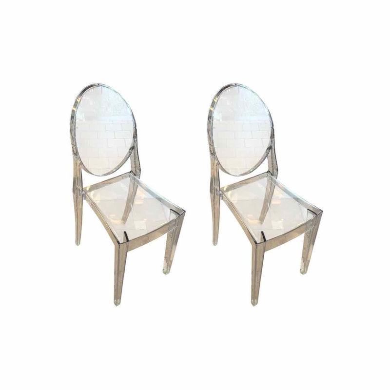 PAIR of 'Victoria' Ghost Dining Chairs by Kartell