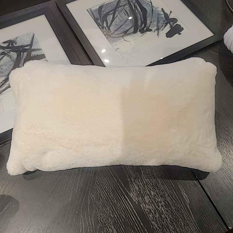 Off-White Plush Lumbar Pillow