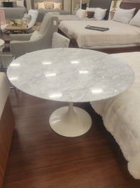 Saarinen Style White Marble Top Dining Table (AS IS)