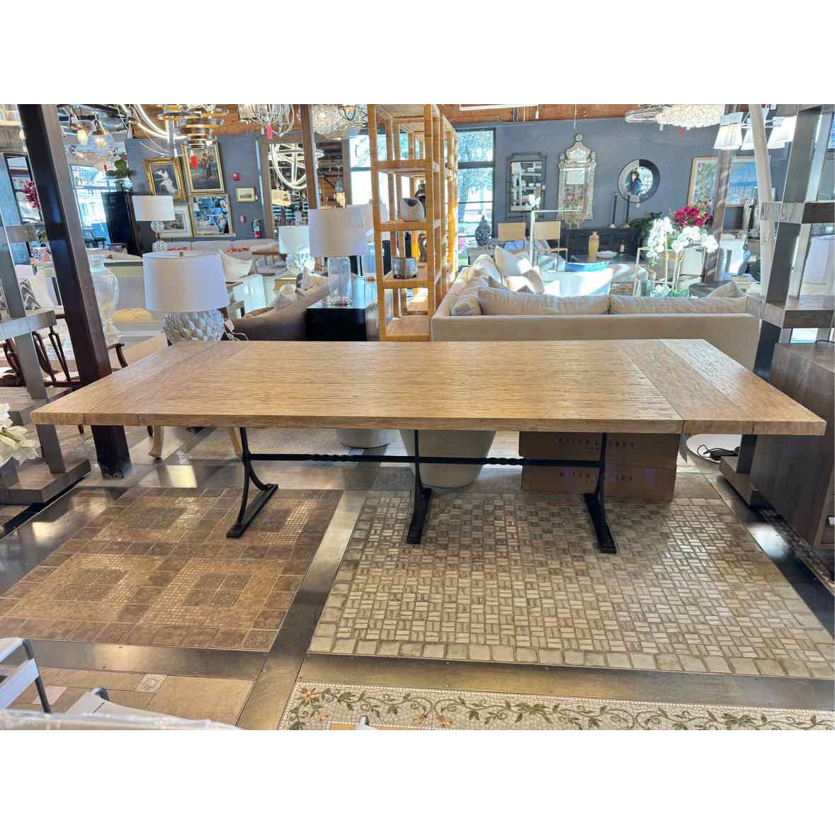 8-ft Napa Extendable Wood & Metal Dining Table w/ 4 Leaves by Formations