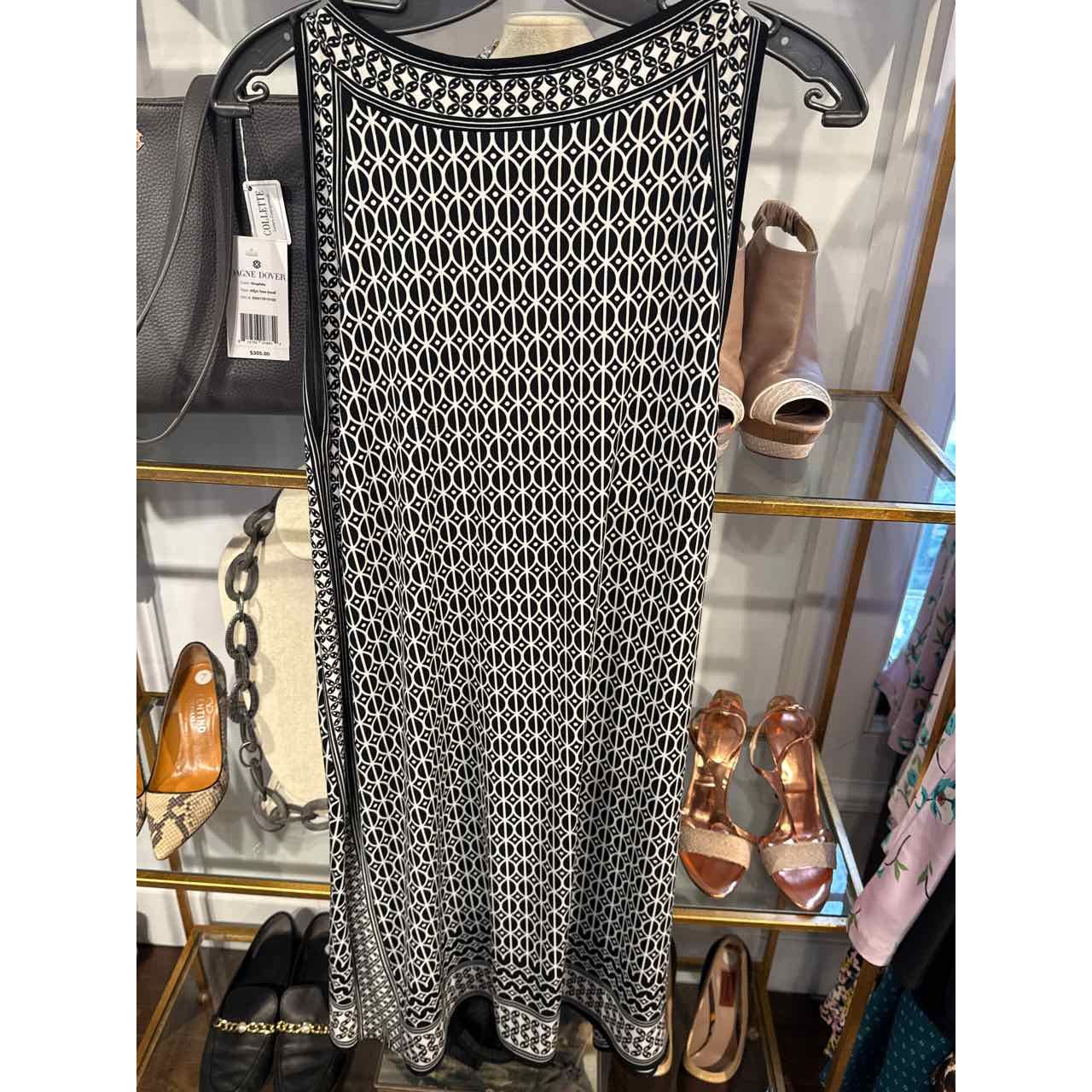 MaxStudio Size L Blue & White Dress