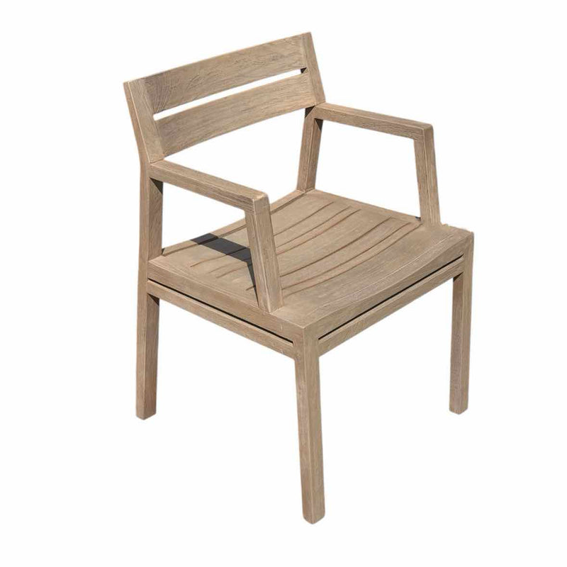 Costes Dining Armchair in Pickled Teak