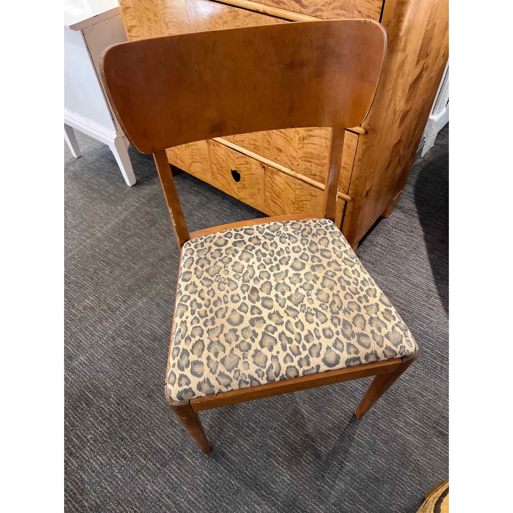 Leopard Print Misc. Biedermeier Side Chair