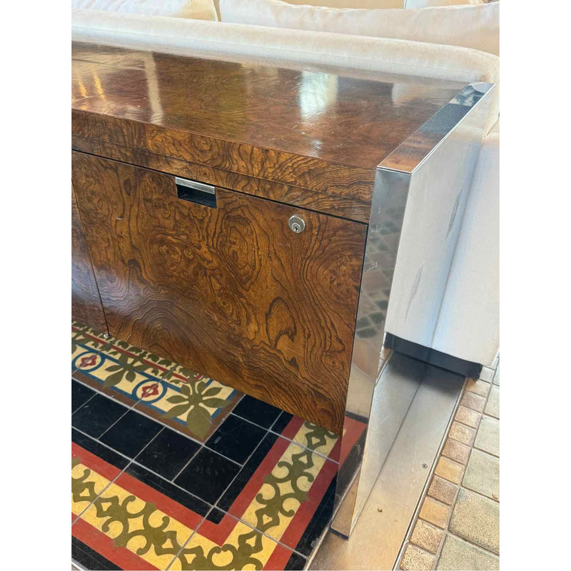 Rosewood & Chrome "Dunbar" Credenza by Roger Sprunger