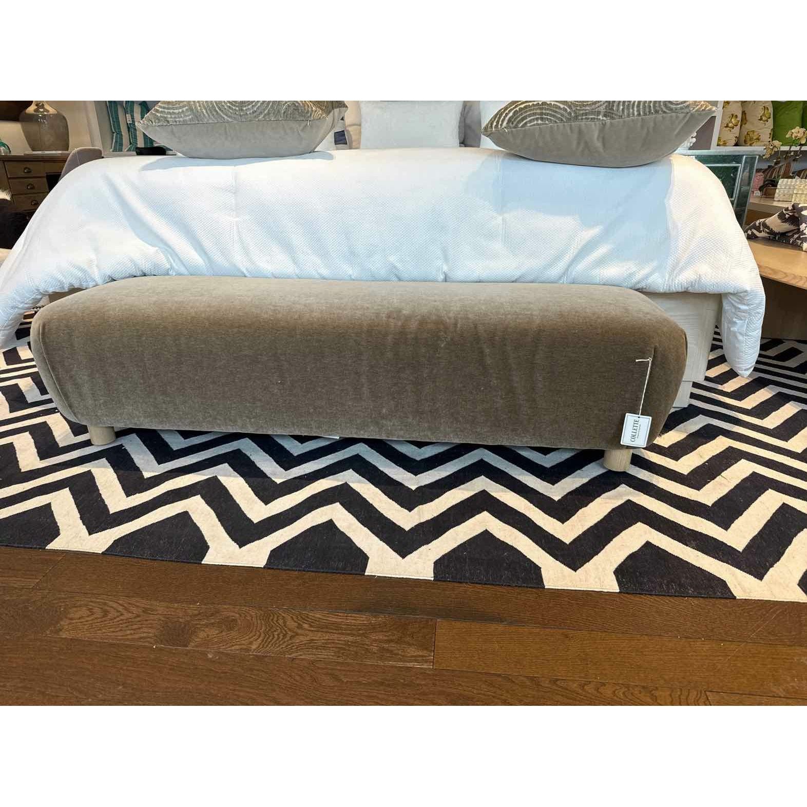 Mohair Mink Upholstery Bench 60"L x 18"W x 15"H (Retail @$1,895)