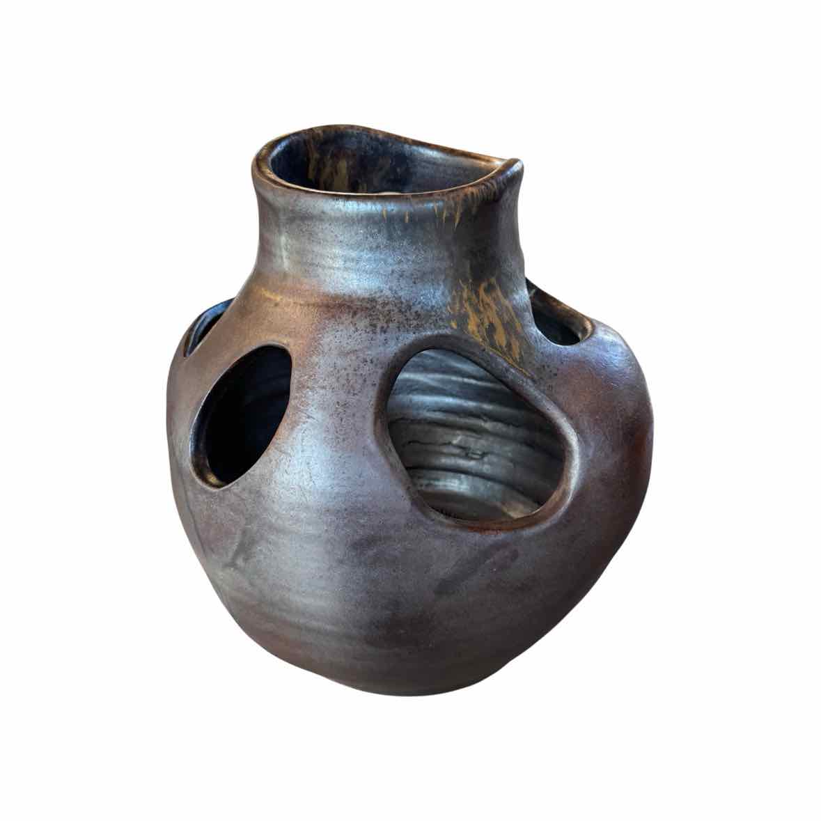 Ikebana Gray & Tan Sculptural Vase