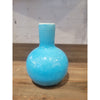 Bulbous Blue Ceramic Bud Vase