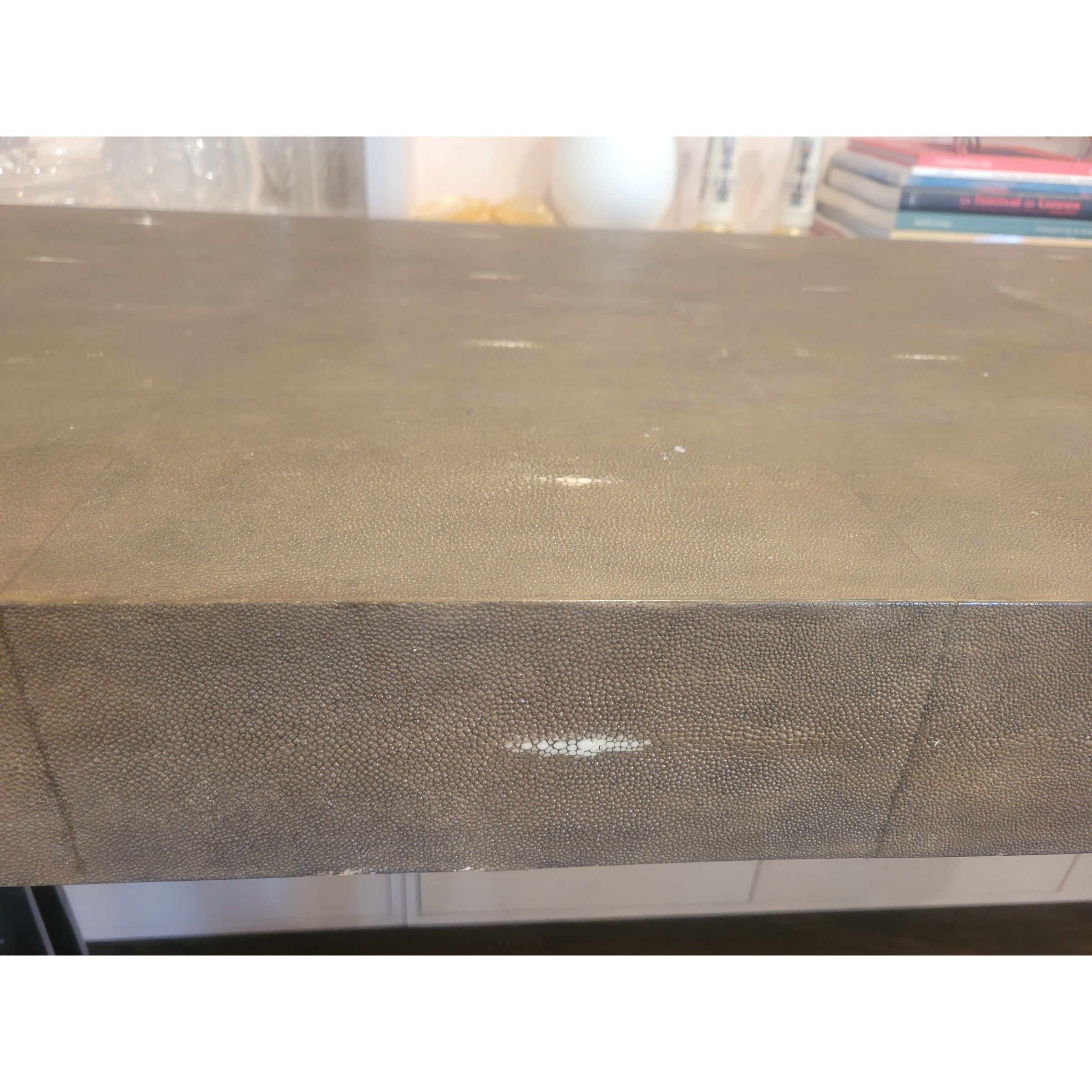 Stingray Shagreen Console Table w/ Bronze Patina Legs by R&Y Augousti (AS IS)