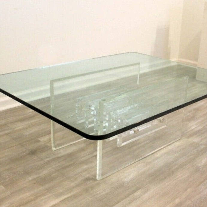 Mid-Century Modern Charles Hollis Jones Lucite Coffee Table