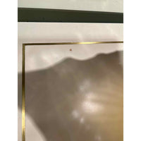 Pair of Salon 2 Drawer Bernhardt Nightstands w/ Inlaid Metal Border in Alabaster